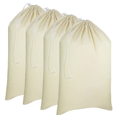 sleeping bag storage ideas: Heavy-Duty Laundry Bags - Natural Cotton