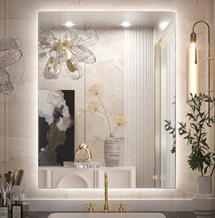 teenage girl bathroom ideas: Keonjinn 36 x 28 Inch LED Bathroom Mirror 