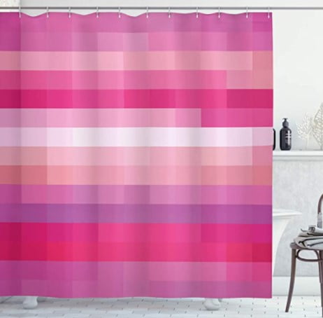 teenage girl bathroom ideas: Ambesonne Hot Pink Shower Curtain